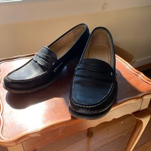 Black Leather Frye Penny Loafers Sz 8.5